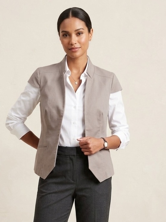 Club Monaco Jackets & Blazers - Club Monaco Taupe Blazer Vest women’s size 8